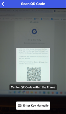 Hold phone up to QR code