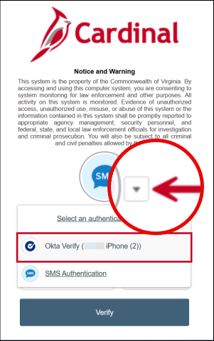 Set Okta Verify as default